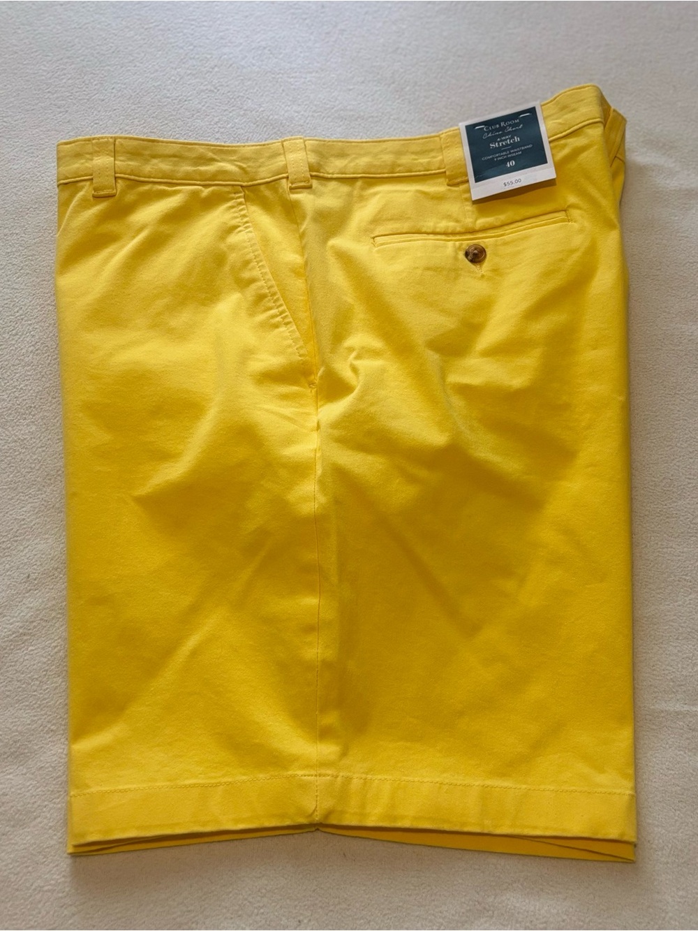 Club Room Bright Yellow Flat-Front Chino Shorts